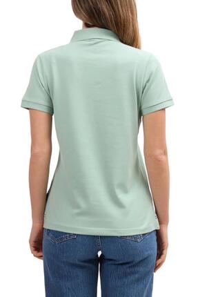 Polo femme en coton - manches courtes - coupe régulière - vert