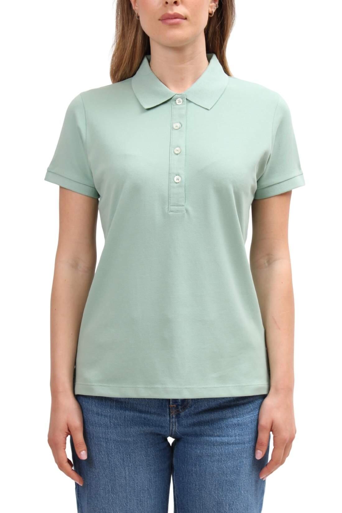 Polo dames - sportswear - katoen - regular fit - korte mouwen - groen 3/4