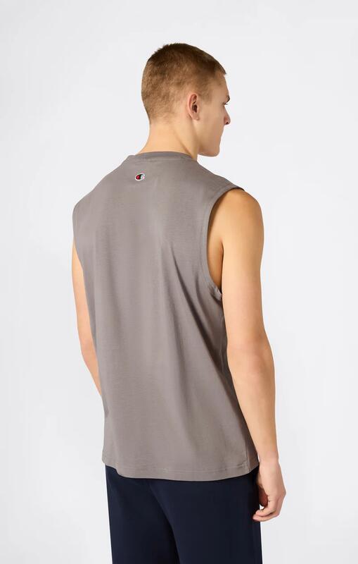 Champion T-shirt smanicata uomo Champion Icons in cotone – Relax Fit, Grigio M 3/3