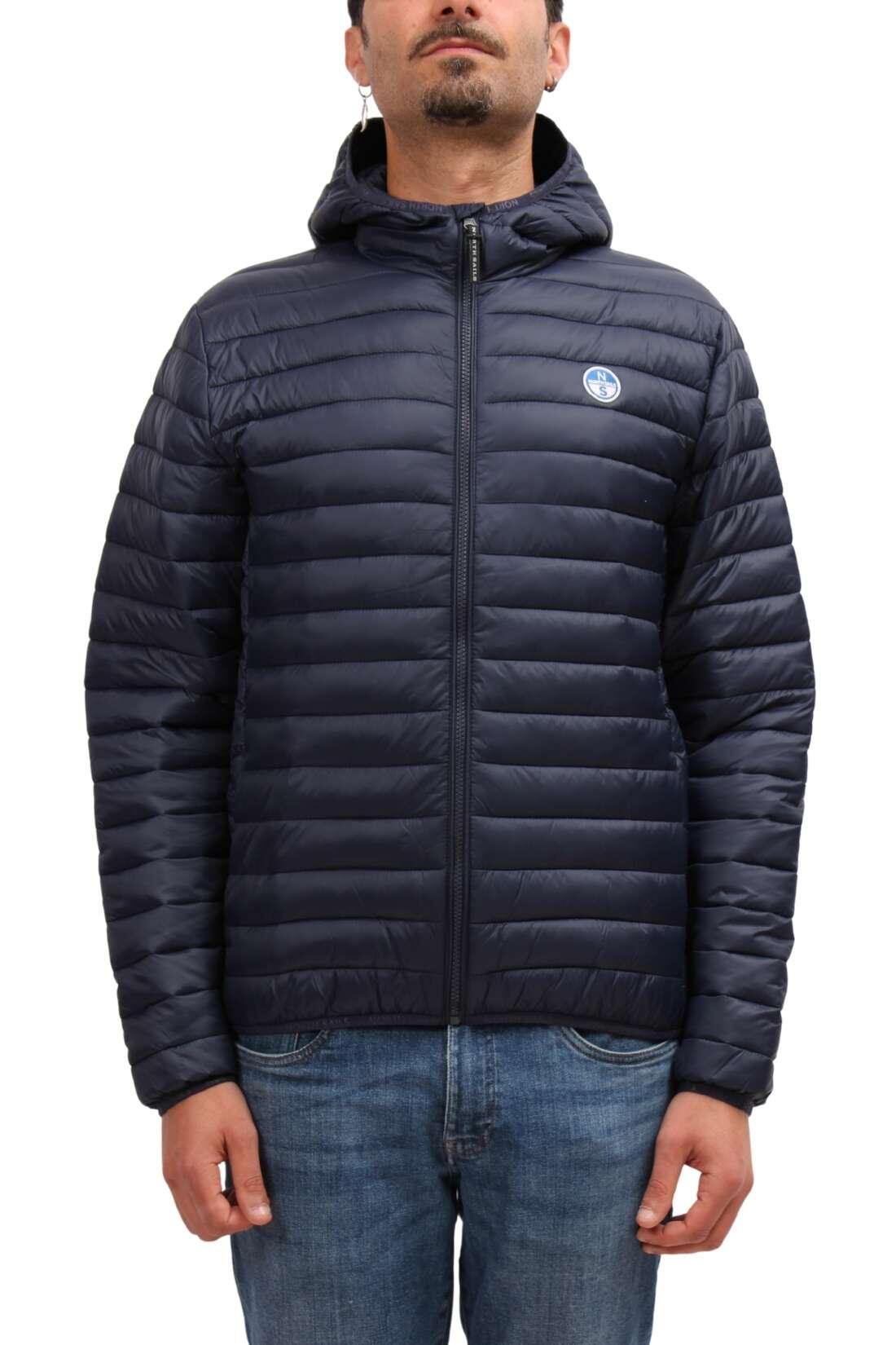 Piumino uomo con cappuccio e logo 4/5