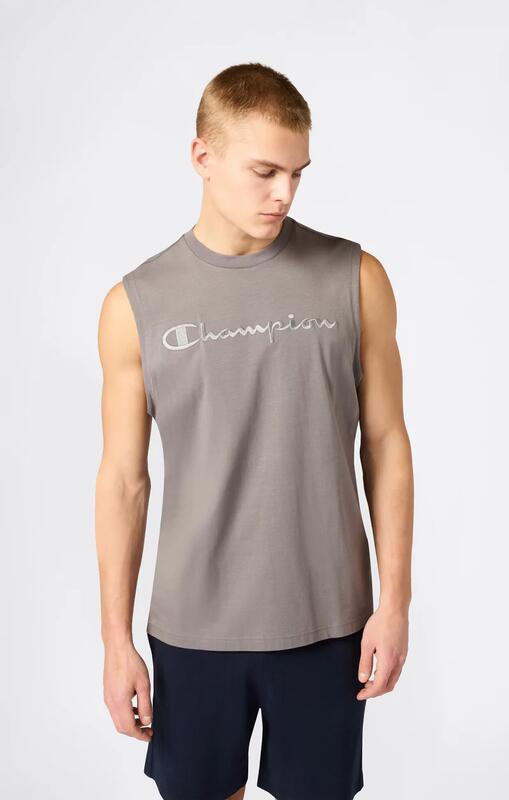 Champion T-shirt smanicata uomo Champion Icons in cotone – Relax Fit, Grigio M 2/3