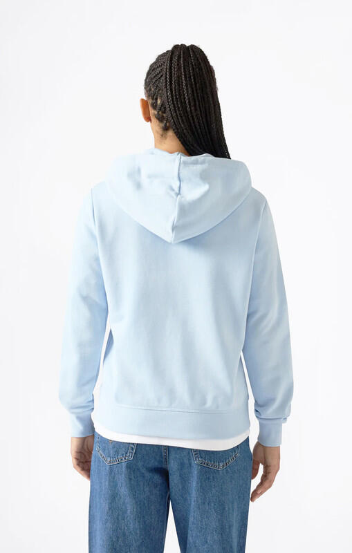 Champion Felpa Donna Slim Fit C Cappuccio e Zip Icons Azzurra Tasche Logo C  L 2/2