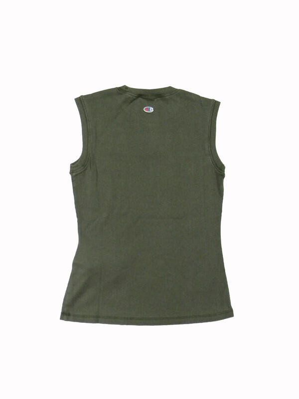 Canotta donna Champion Icons Smanicata in tessuto a costina Verde XS 2/2