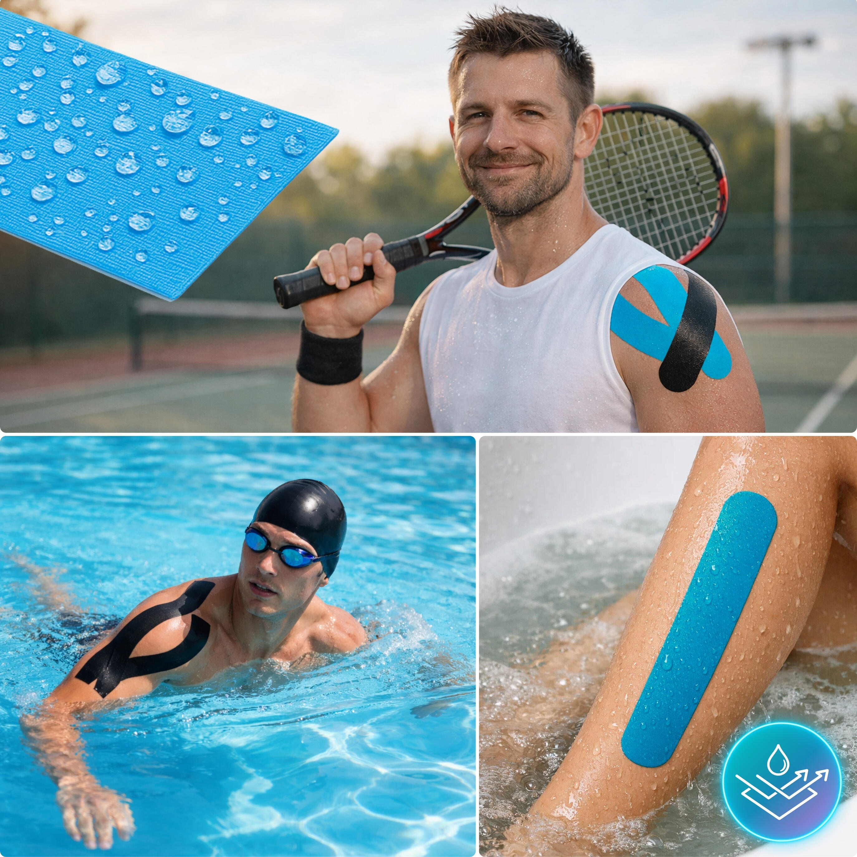 Cinta kinesiológica 5 m × 5 cm, venda de sujeción Kinesiotape - Recovery Tape x2 5/7