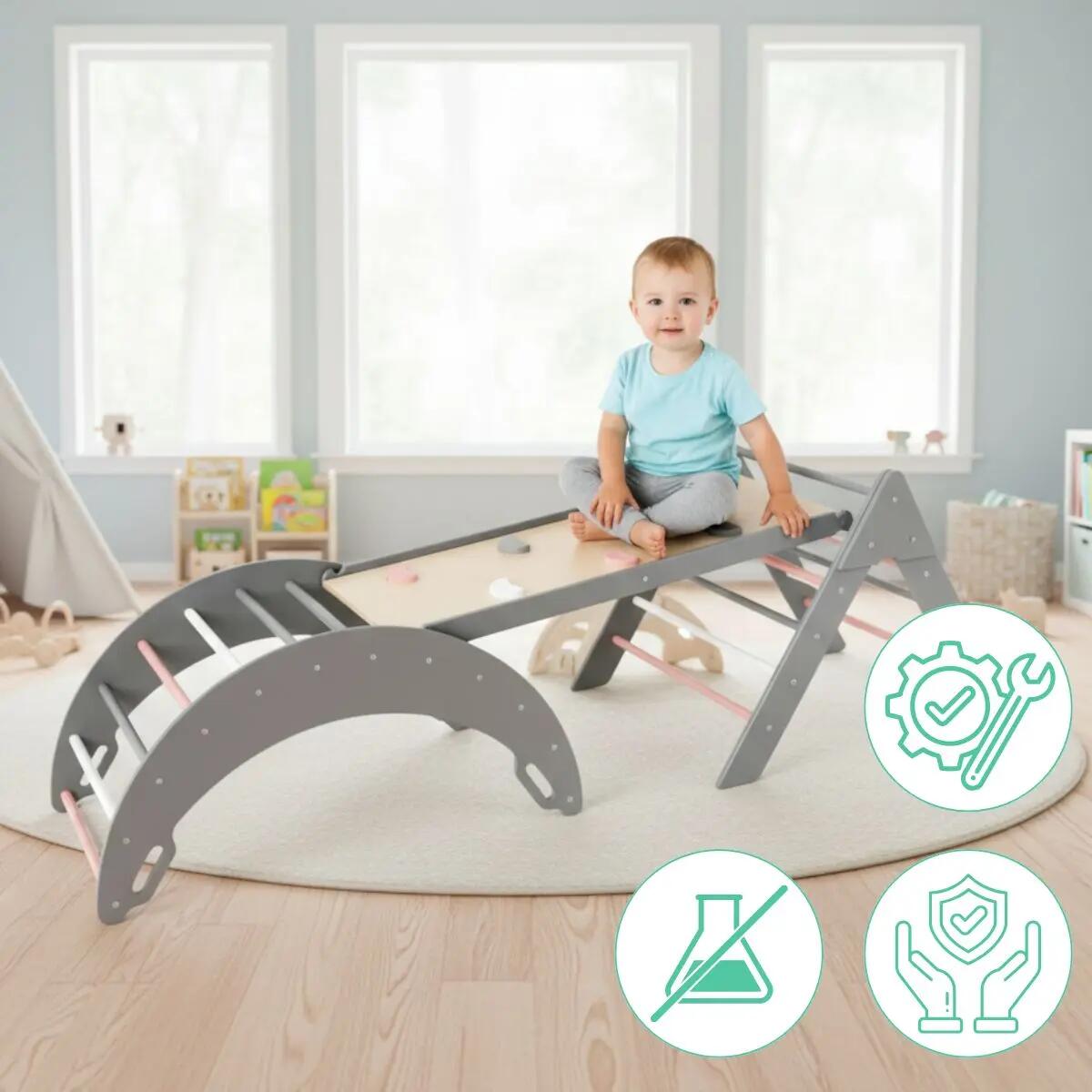 Struttura da arrampicata indoor Moon Max in legno 4 in 1 per bambini 5/7