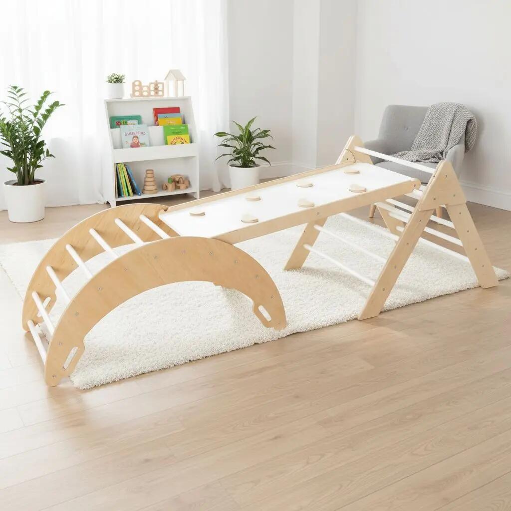 Moon Max houten indoor klimrek 4-in-1 voor kinderen 2/7