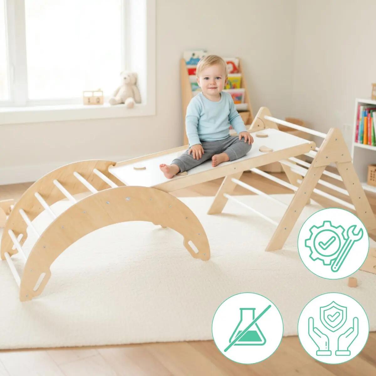 Moon Max houten indoor klimrek 4-in-1 voor kinderen 5/7