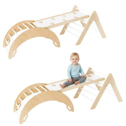 Aire de jeux intérieure Moon Max en bois 4 en 1 pour enfants