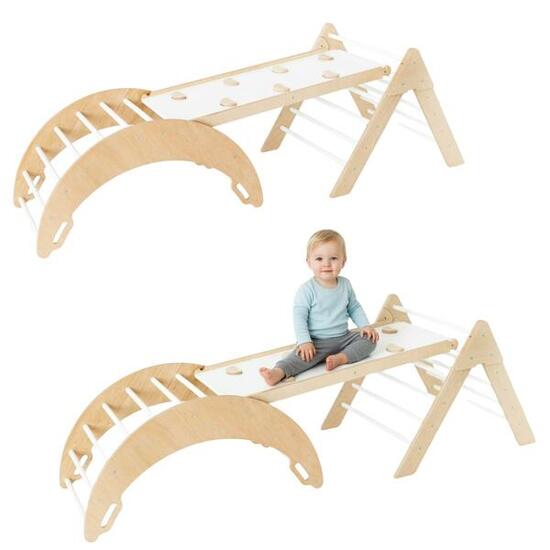 Aire de jeux intérieure Moon Max en bois 4 en 1 pour enfants