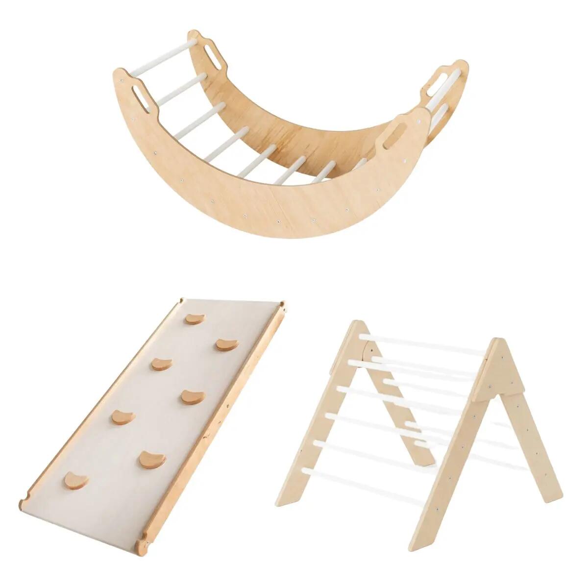 Moon Max houten indoor klimrek 4-in-1 voor kinderen 6/7