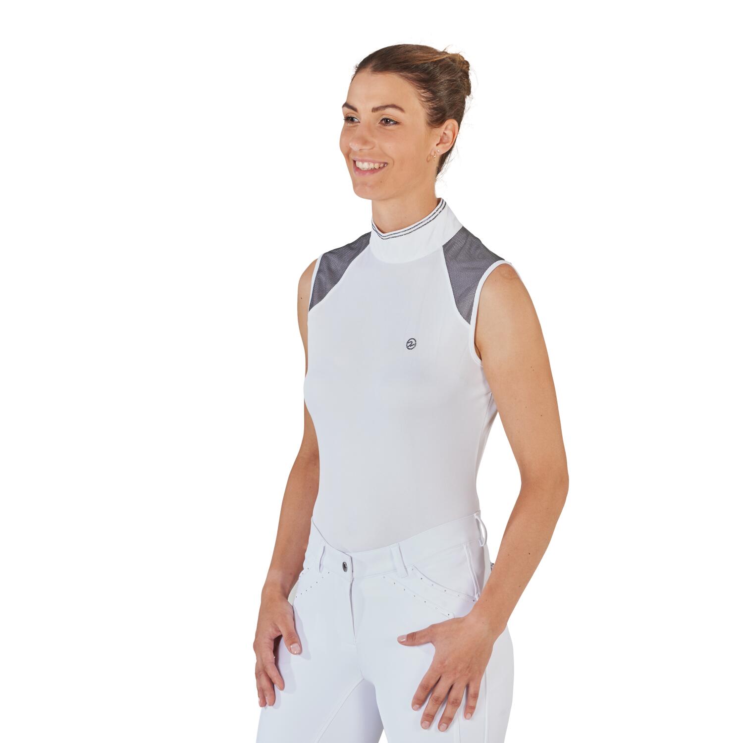 Turniershirt Damen Salea, ärmellos weiß (grau) 2/4