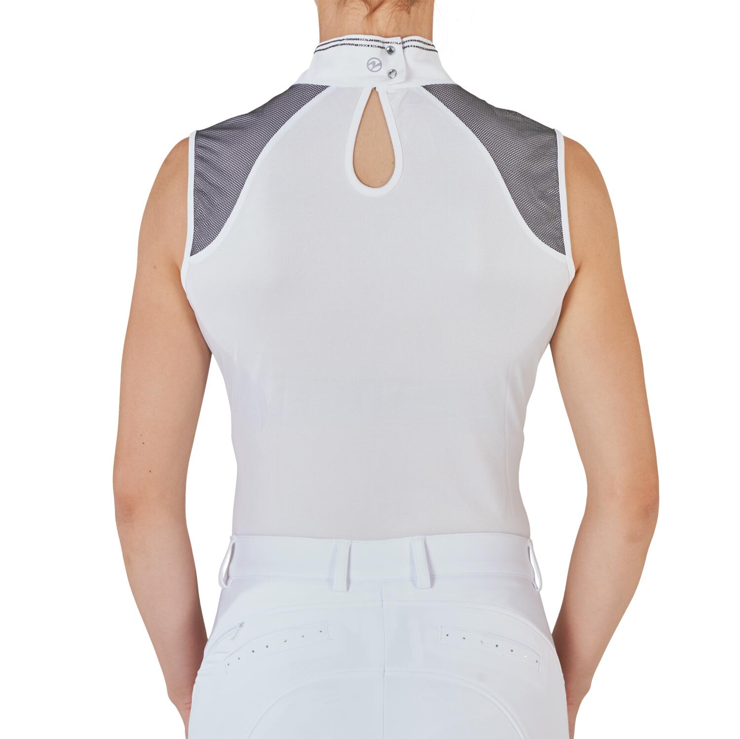 Turniershirt Damen Salea, ärmellos weiß (grau) 4/4