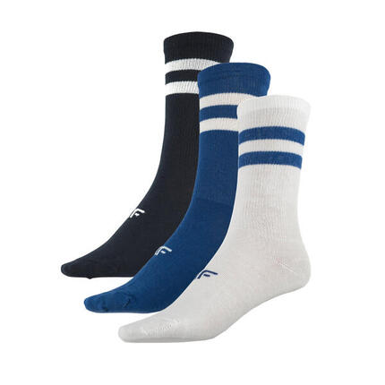 Chaussettes 4F garçon 3 paires - coton, bord-côte élastique, couture plate