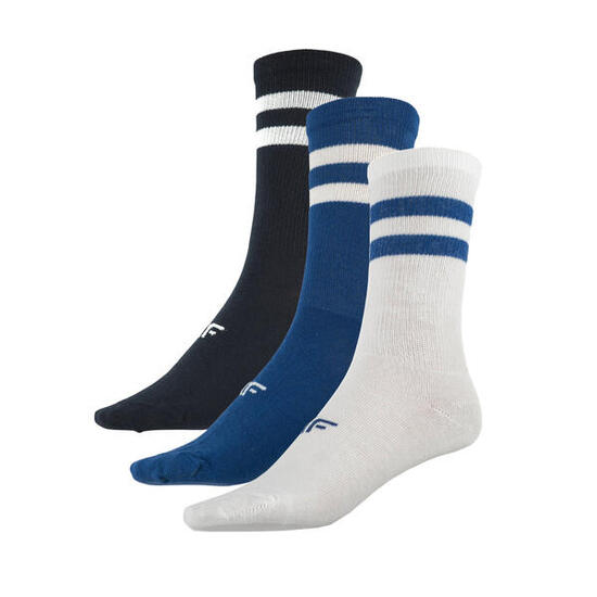 Chaussettes 4F garçon 3 paires - coton, bord-côte élastique, couture plate
