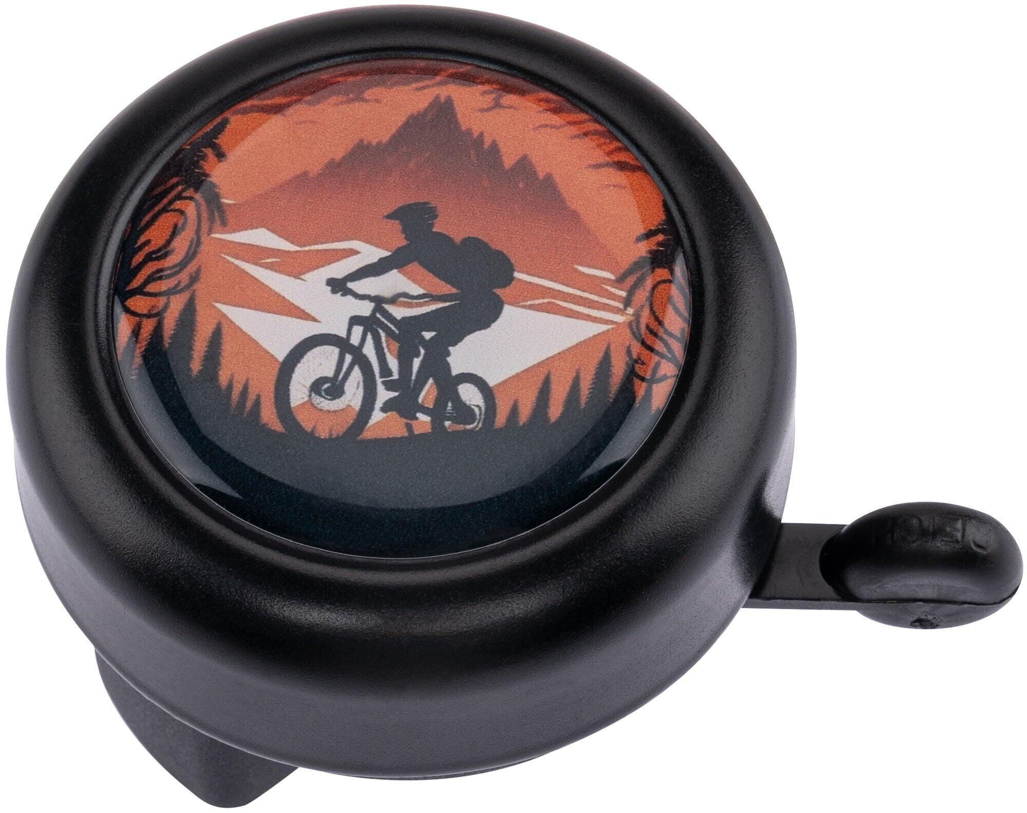 Dzwonek rowerowy REICH Colour Biker Ø55 mm czarny/pomarańczowy