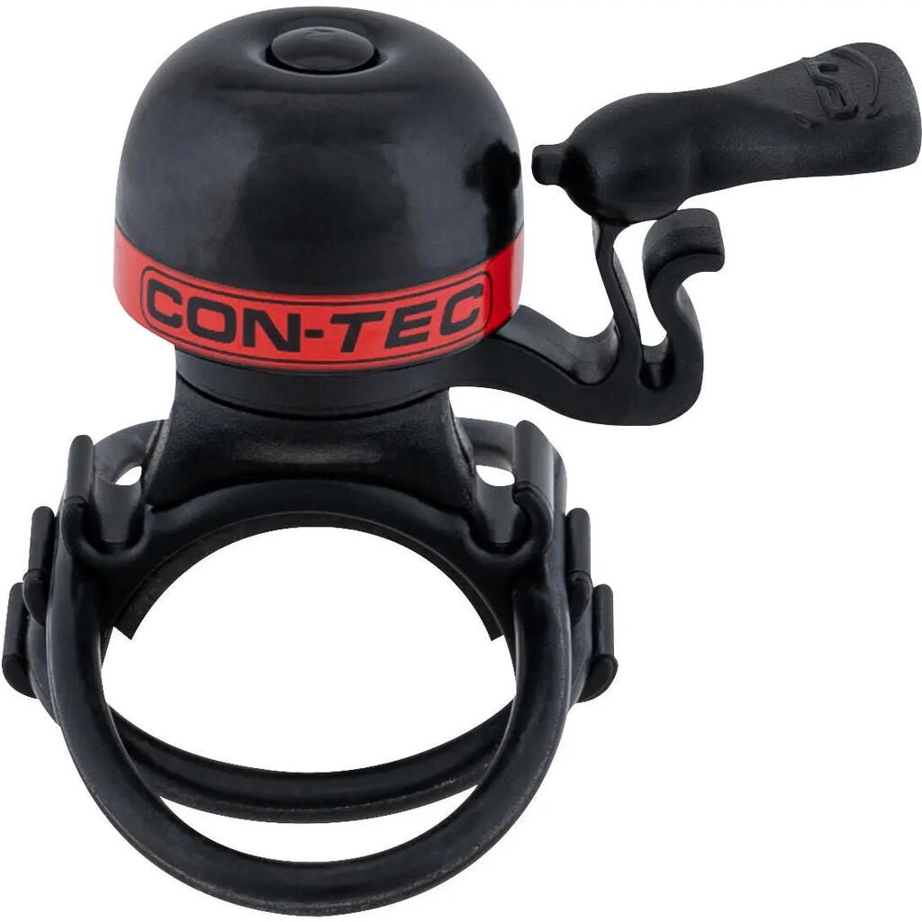 CONTEC Mini Bing bicycle bell, brass 23 mm, black/red
