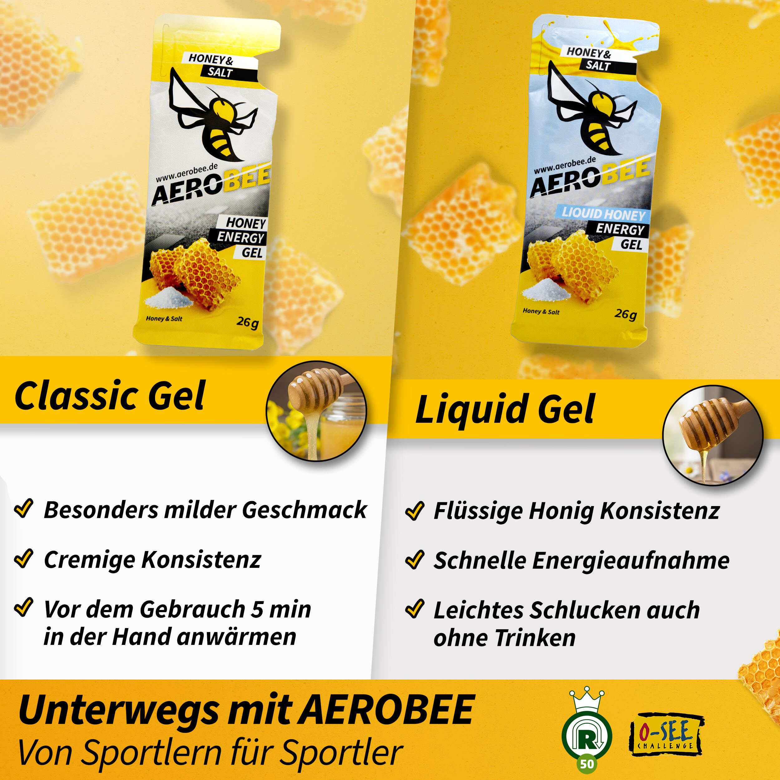 10er Pack AEROBEE Erdnuss, Kakao & Guarana LIQUID Energy Gel 7/7
