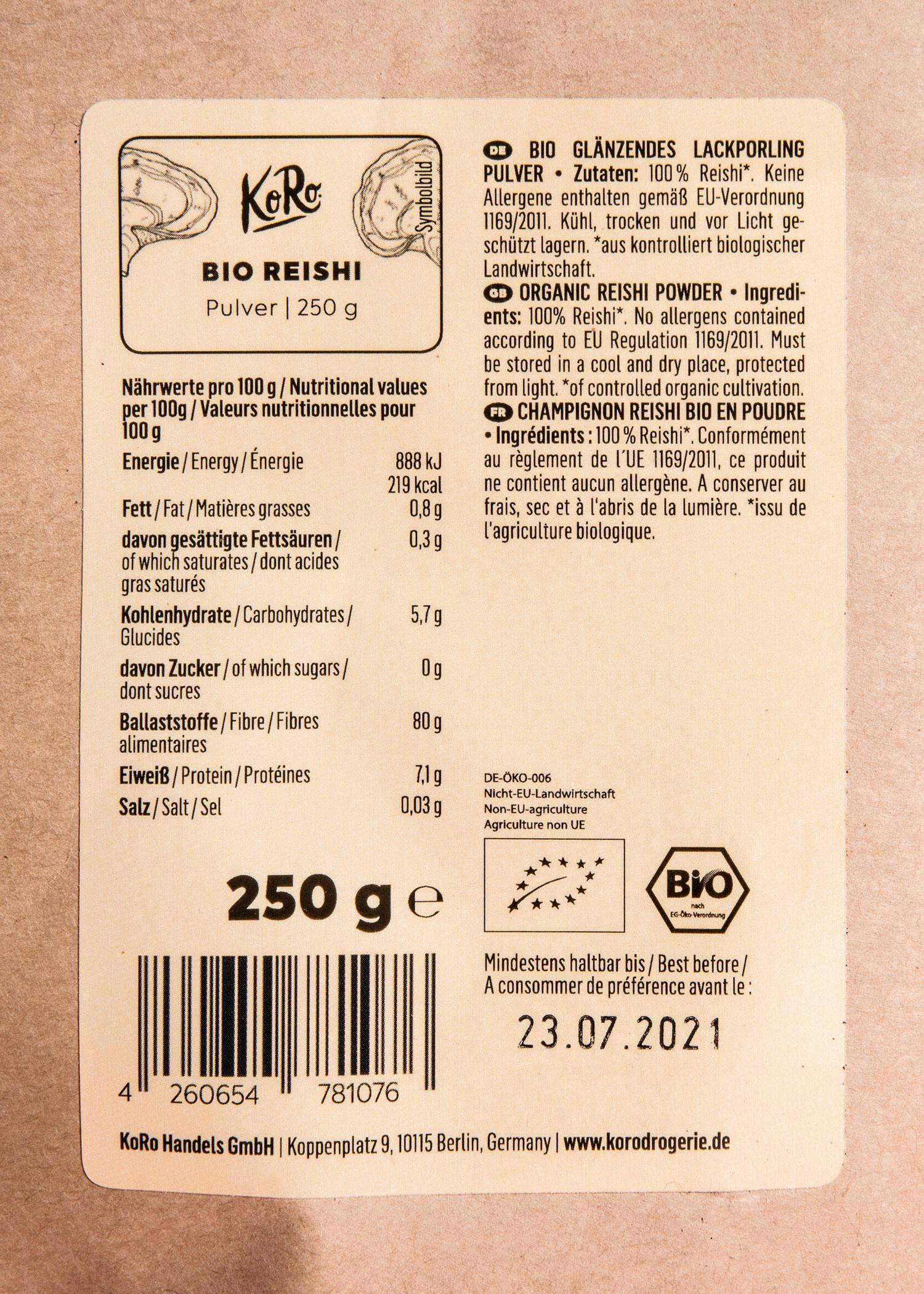 Reishi bio in polvere | 250 g 4/6