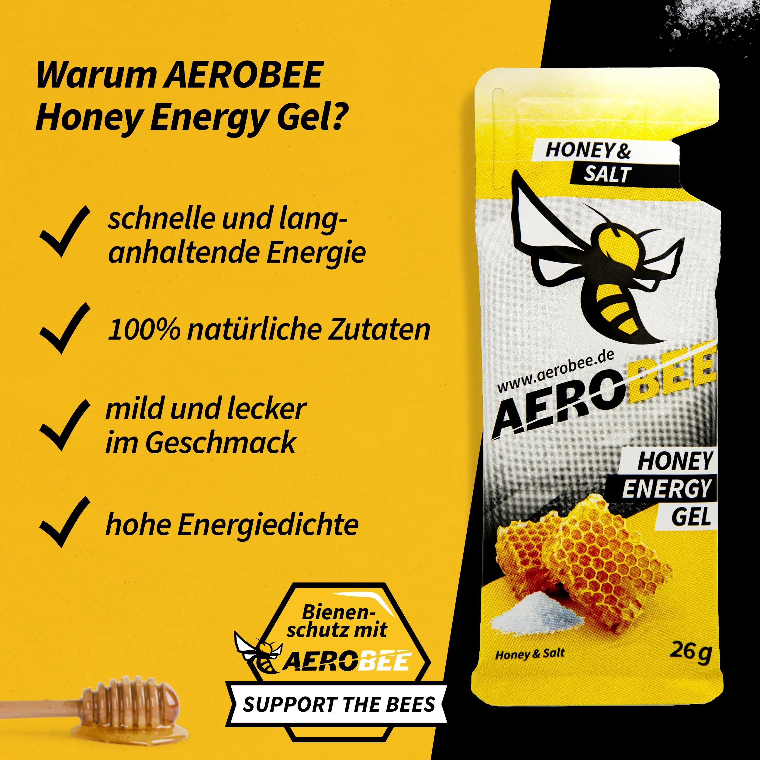 10er Pack AEROBEE Honey & Salt Energy Gel 3/7