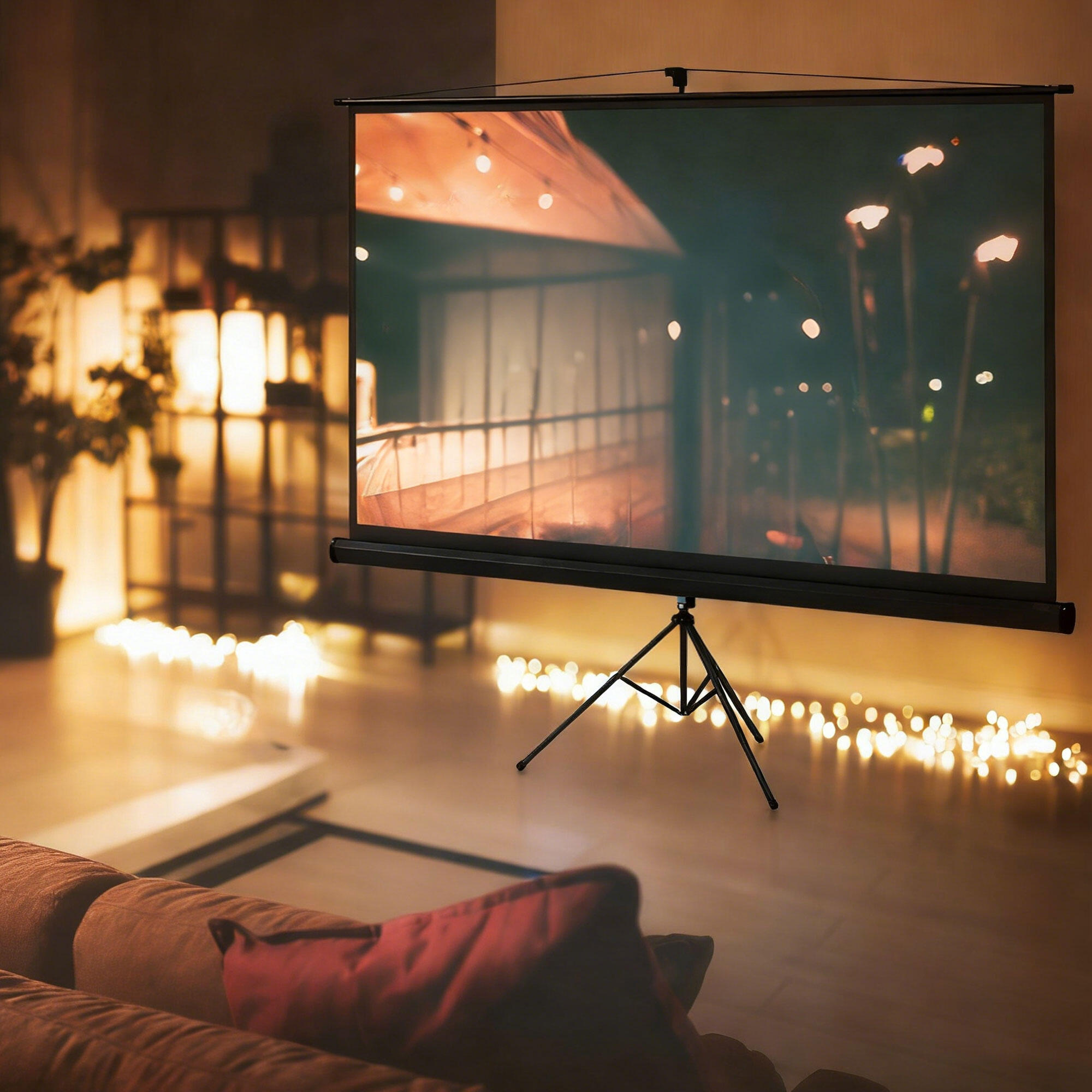 Pantalla de Proyector HOMCOM 200x8x118 cm Negro 2/5