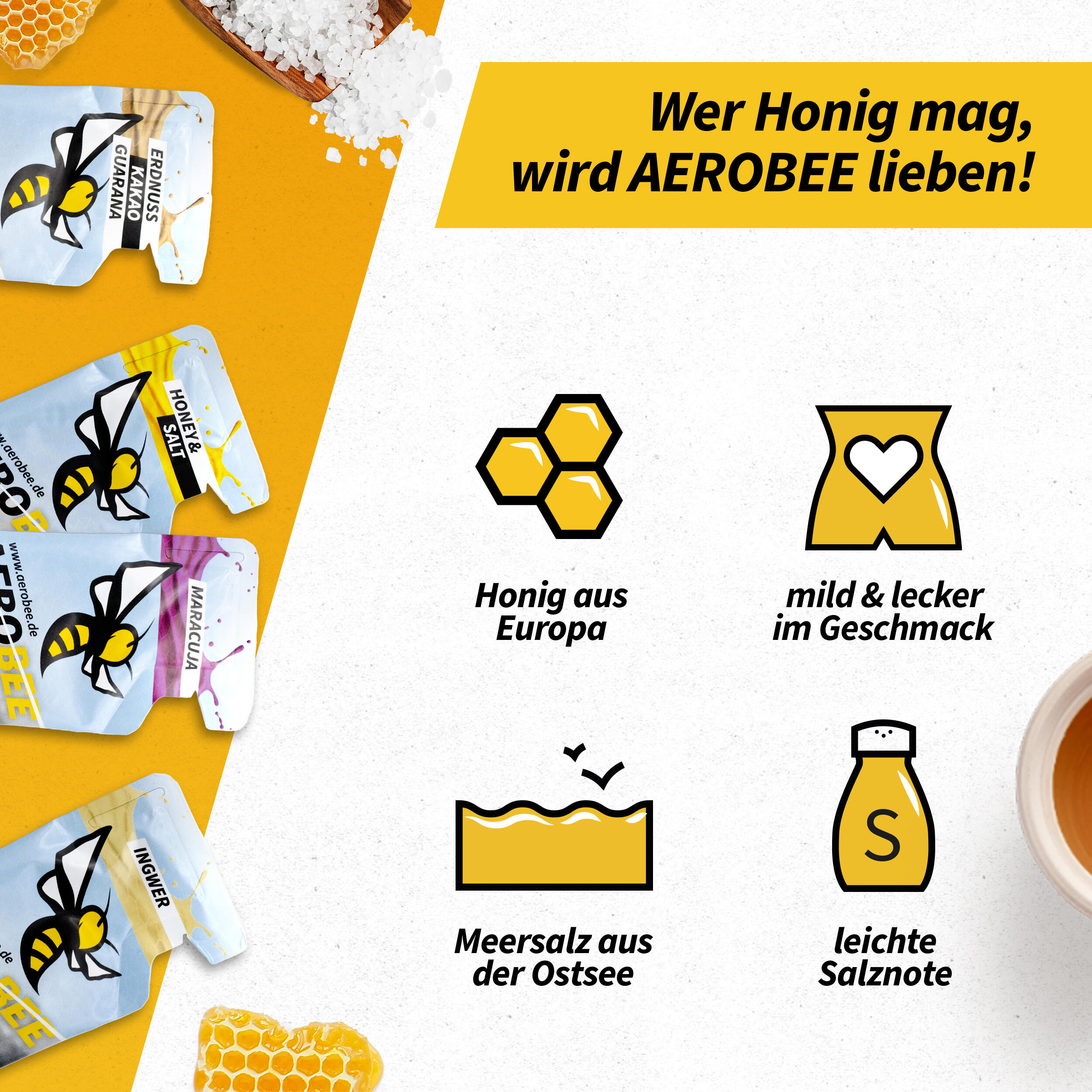 4er Probierpaket AEROBEE LIQUID Energy Gel 2/7