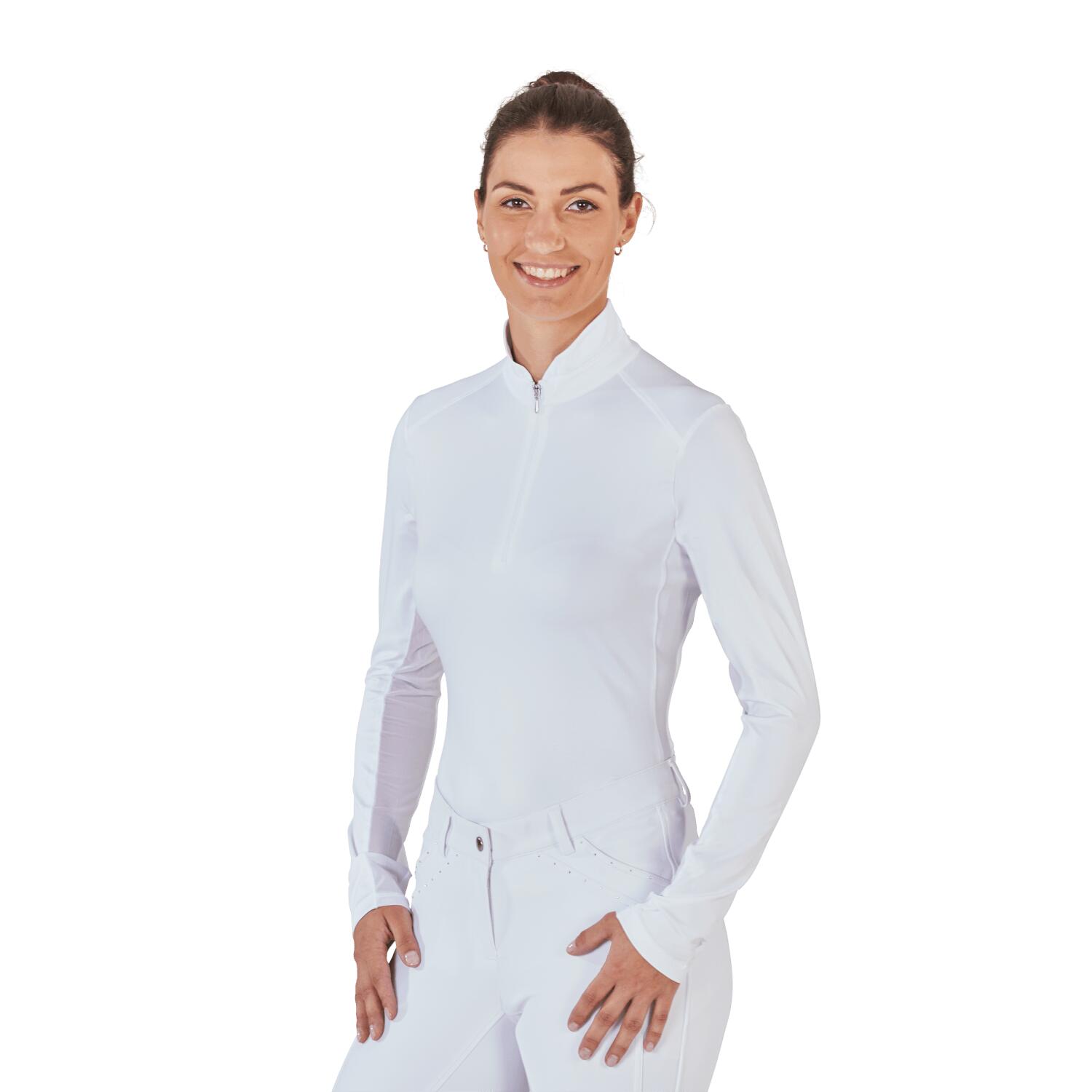 Turniershirt Damen Marabella mit Langarm weiß 6/6