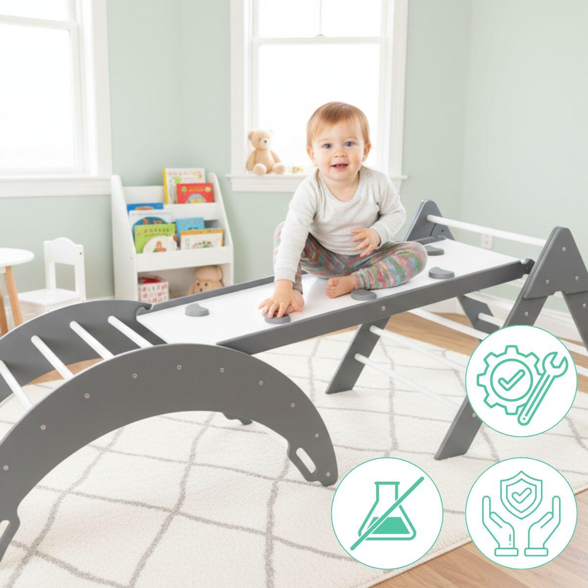 Moon Max Indoor Klettergerüst Holz 4in1 für Kinder 4/7