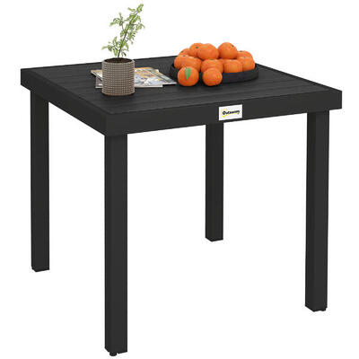 Outsunny Tavolo da Esterno per 4 Persone da 78x78 cm Nero