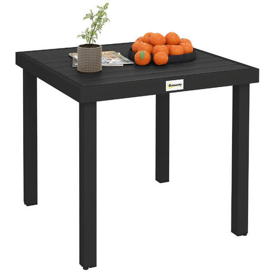 Outsunny Tavolo da Esterno per 4 Persone da 78x78 cm Nero