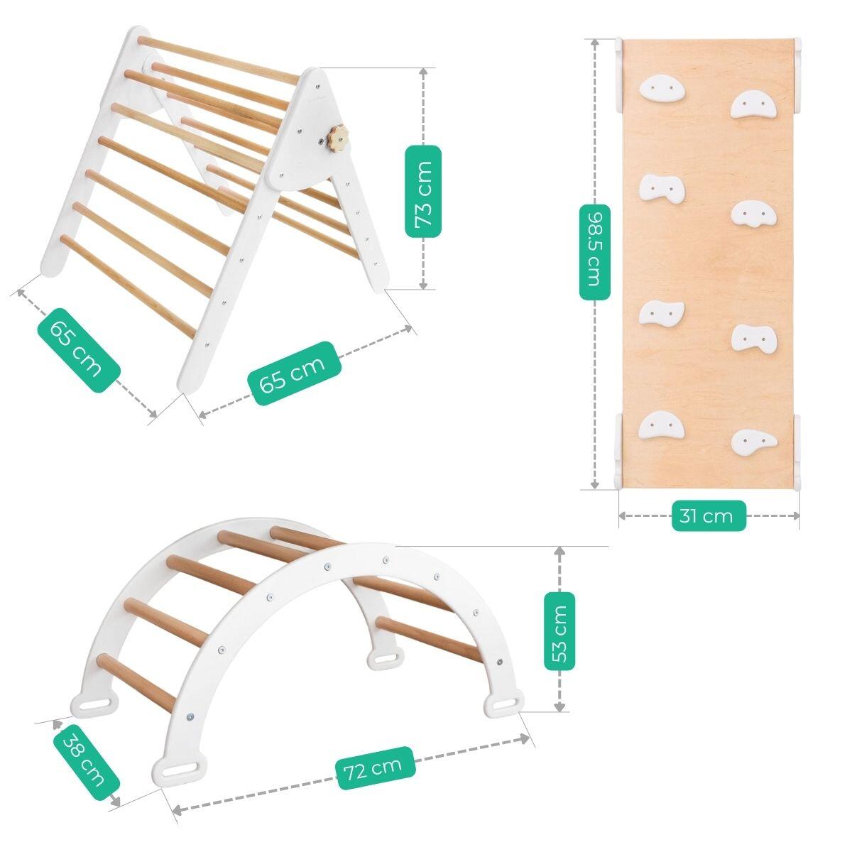 Lama Home 3in1 Kletterset mit Rutsche, Weiß 5/7