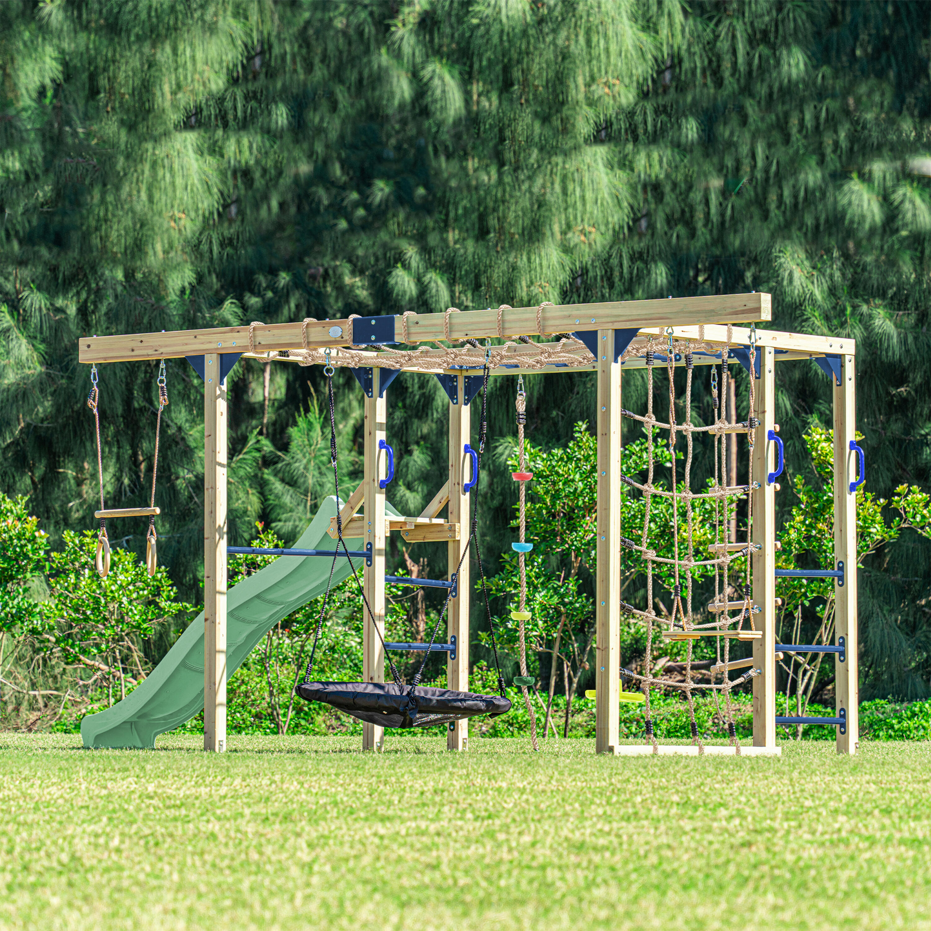 Aire de jeux Boris en Bois/Structure d'escalade - Toboggan Vert 7/7