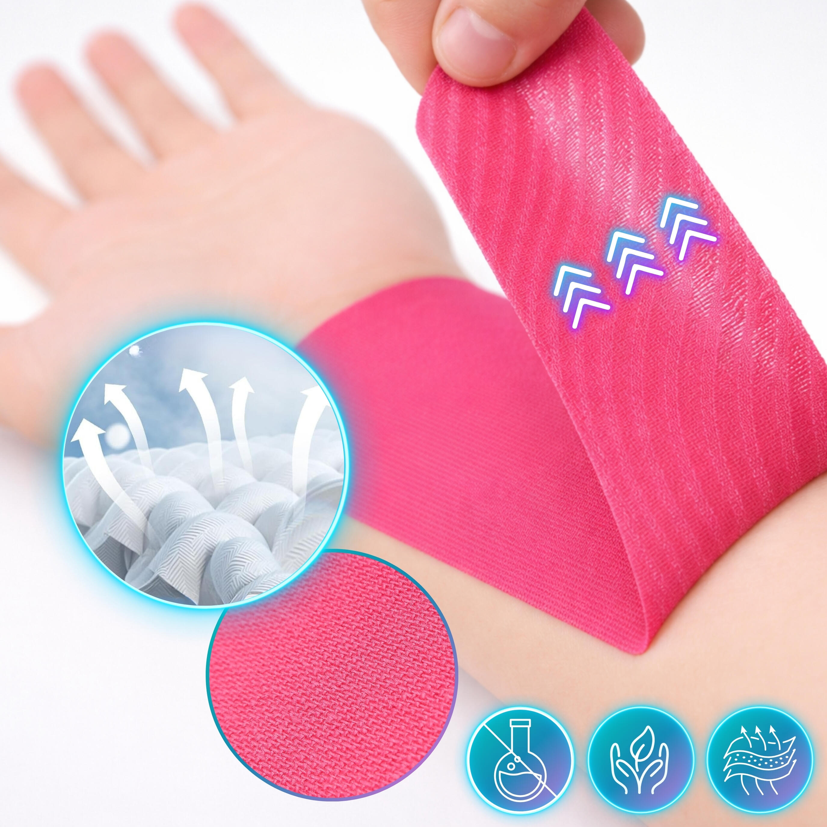 Cinta kinesiológica 5 m × 5 cm, venda de sujeción Kinesiotape - Recovery Tape x3 3/7