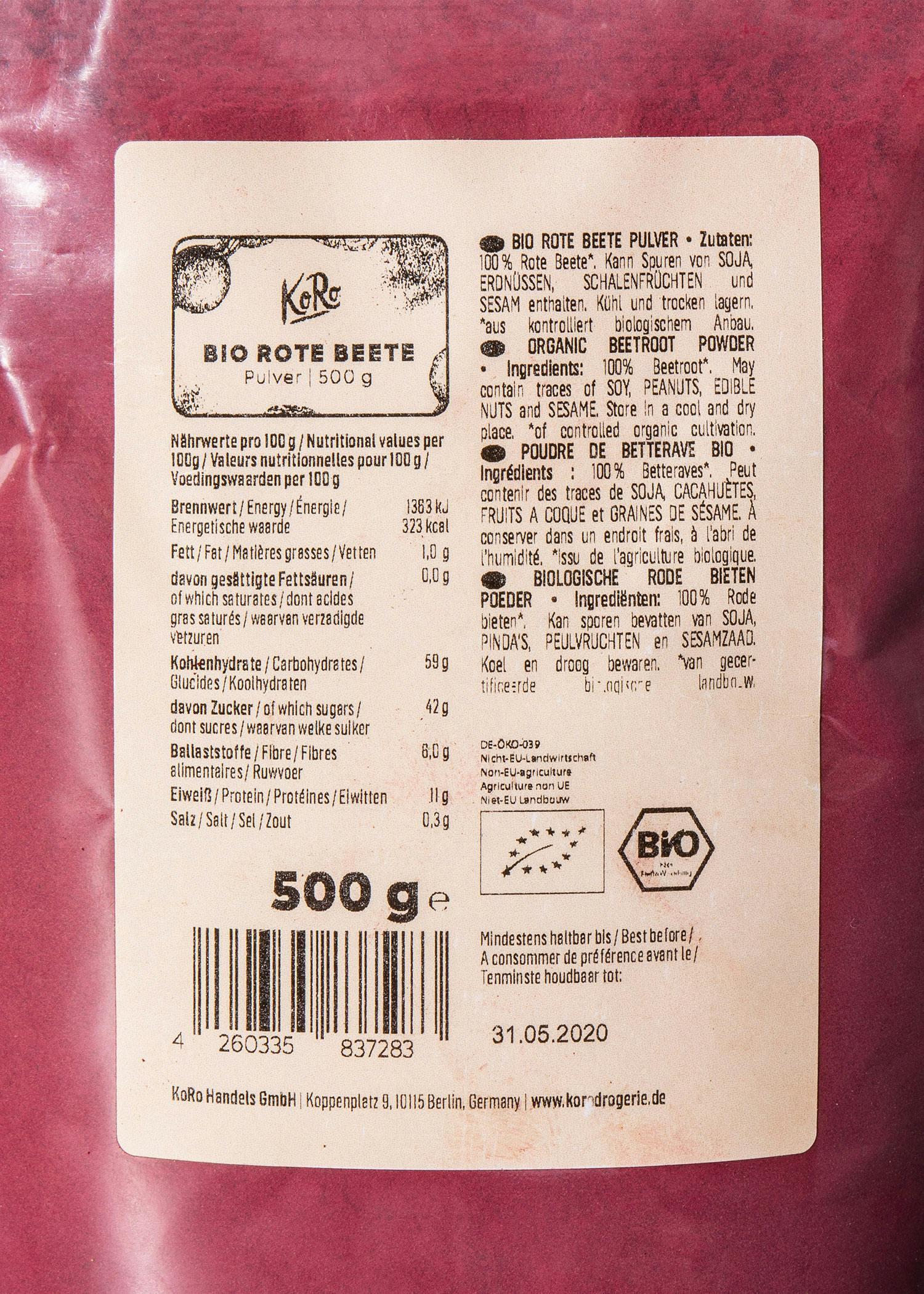 Poudre de betterave bio 500 g 4/7
