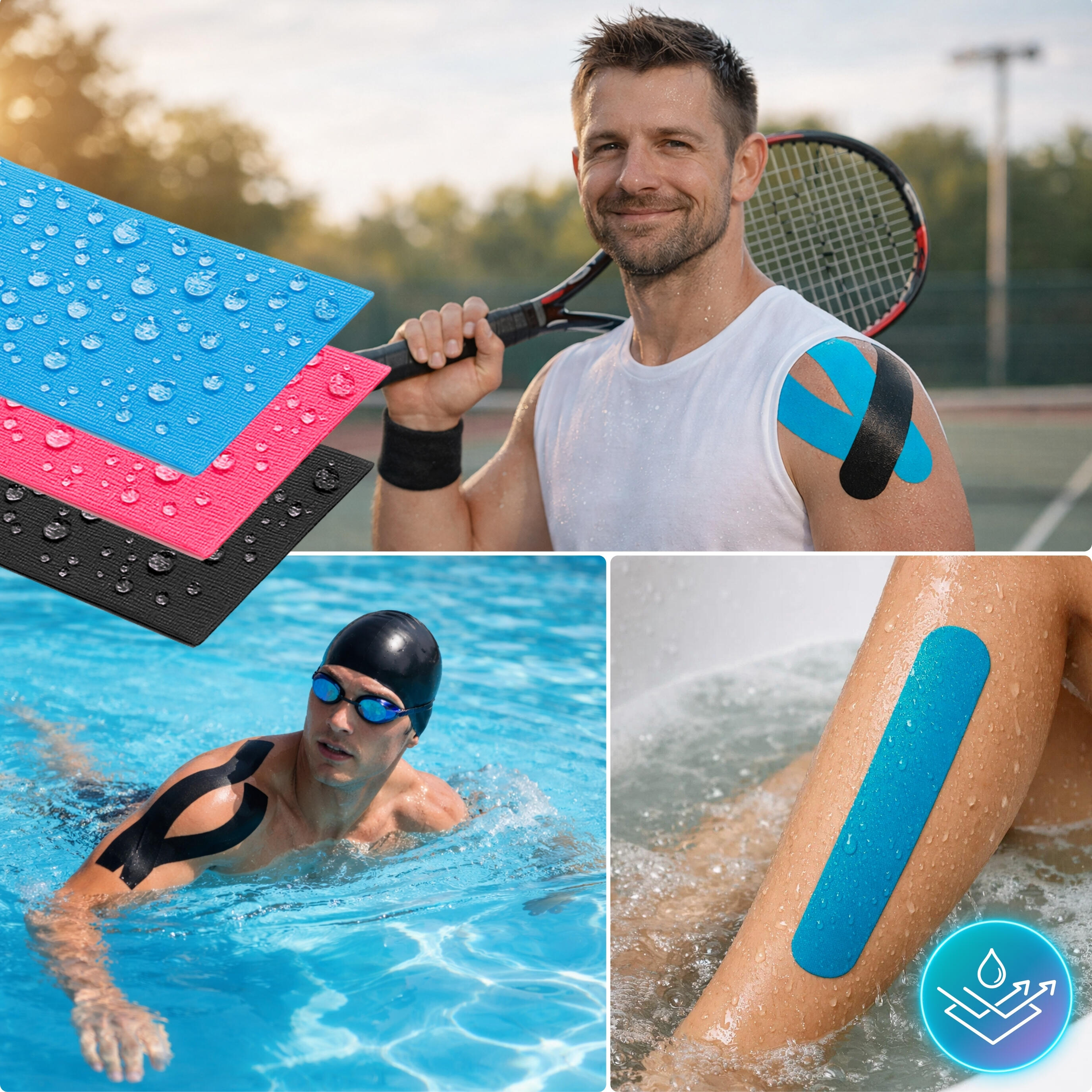 Cinta kinesiológica 5 m × 5 cm, venda de sujeción Kinesiotape - Recovery Tape x3 5/7