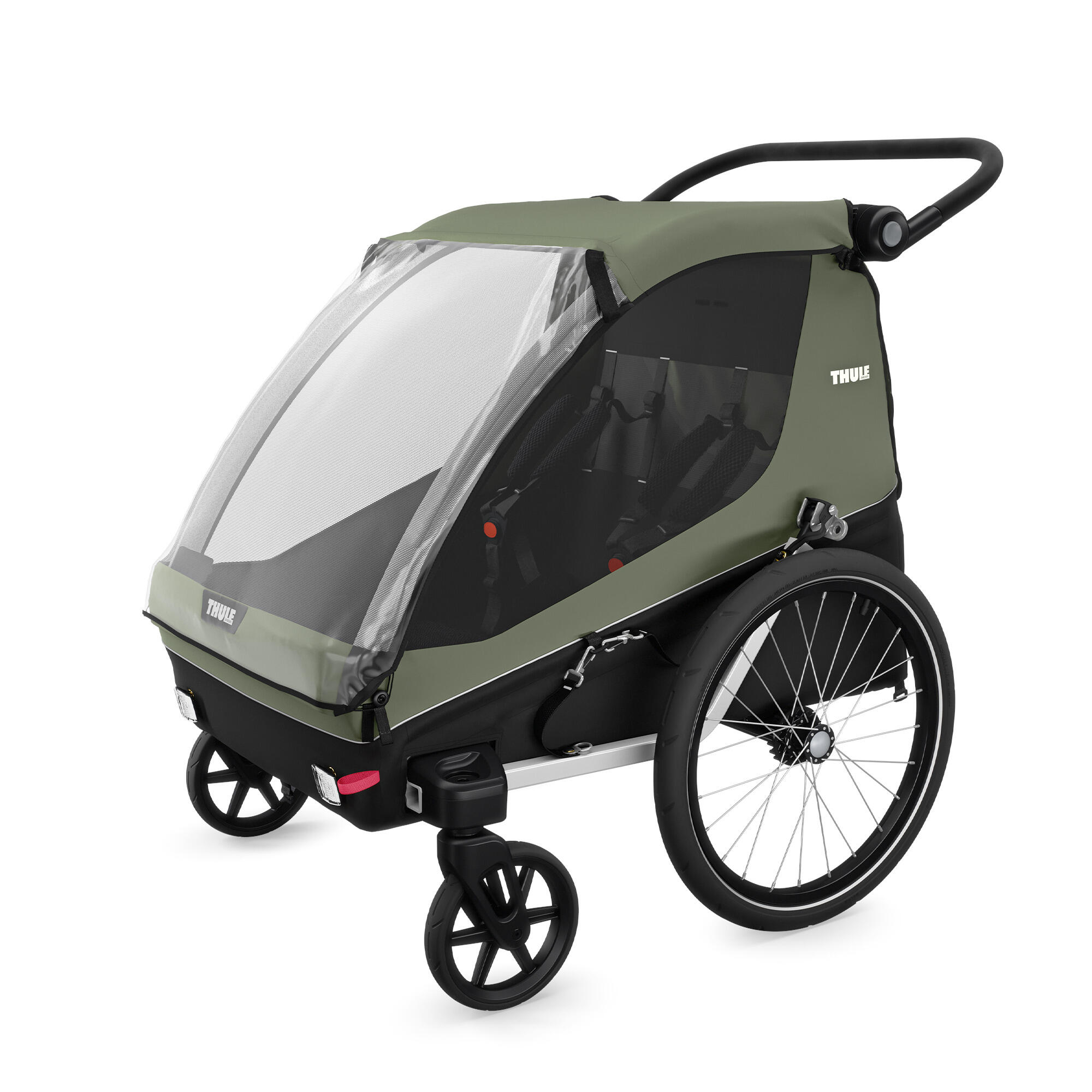 Remolque de bicicleta THULE Courier en verde vintage 3/7