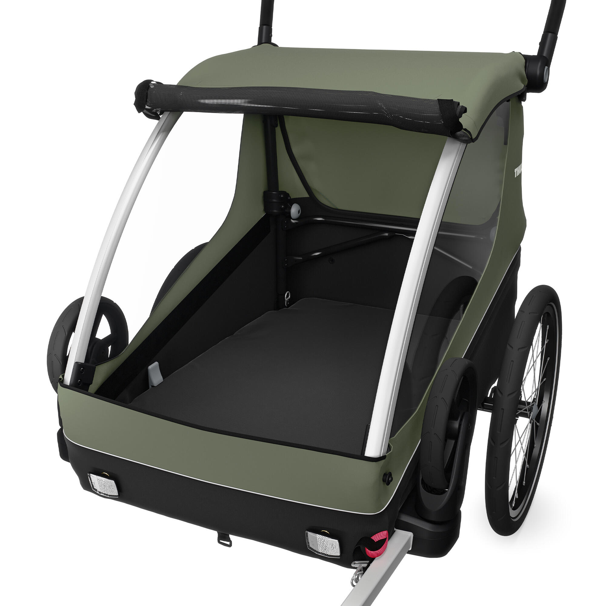 Remolque de bicicleta THULE Courier en verde vintage 4/7