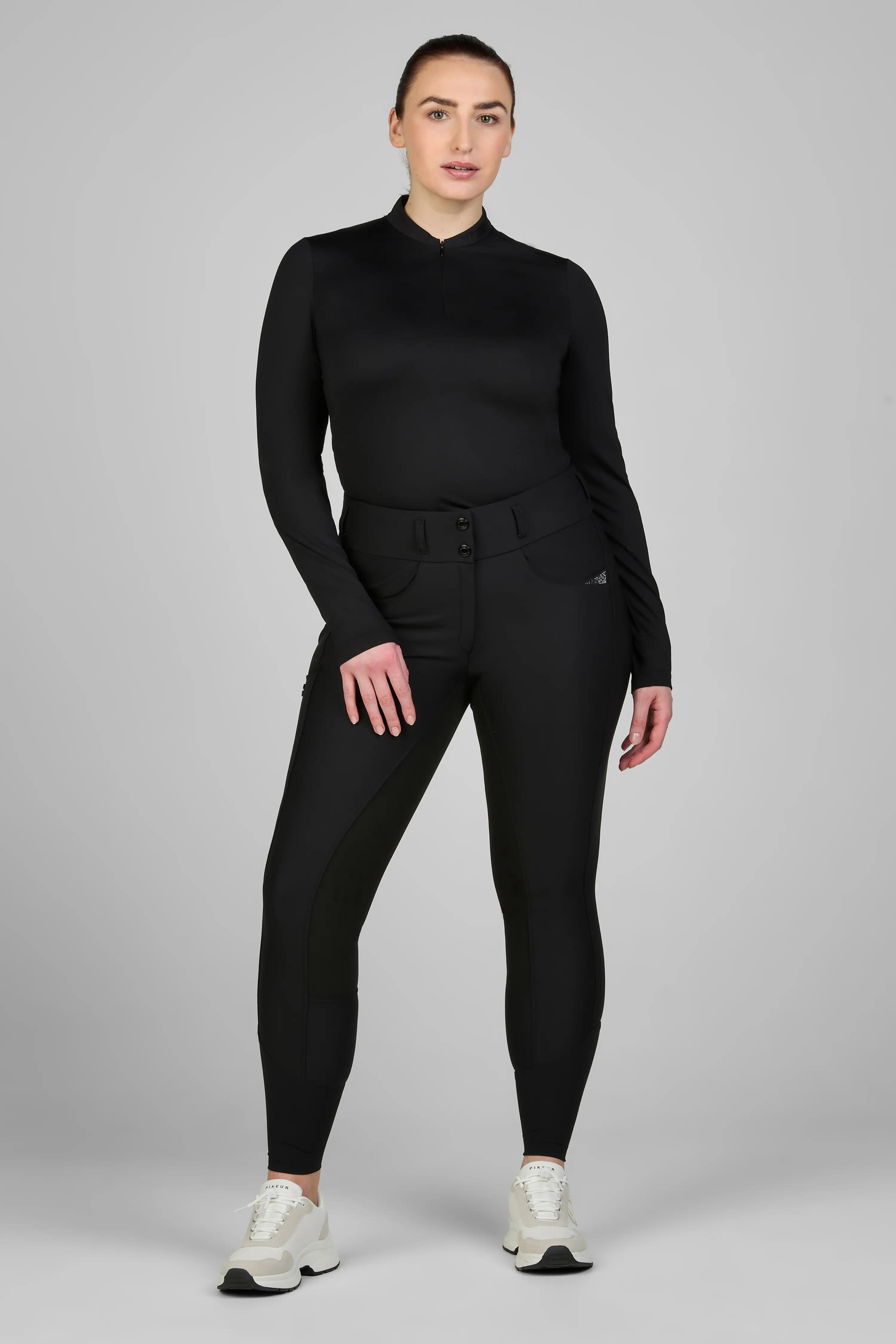 Reithose Damen Laure Kunstleder Ganzbesatz schwarz 3/3