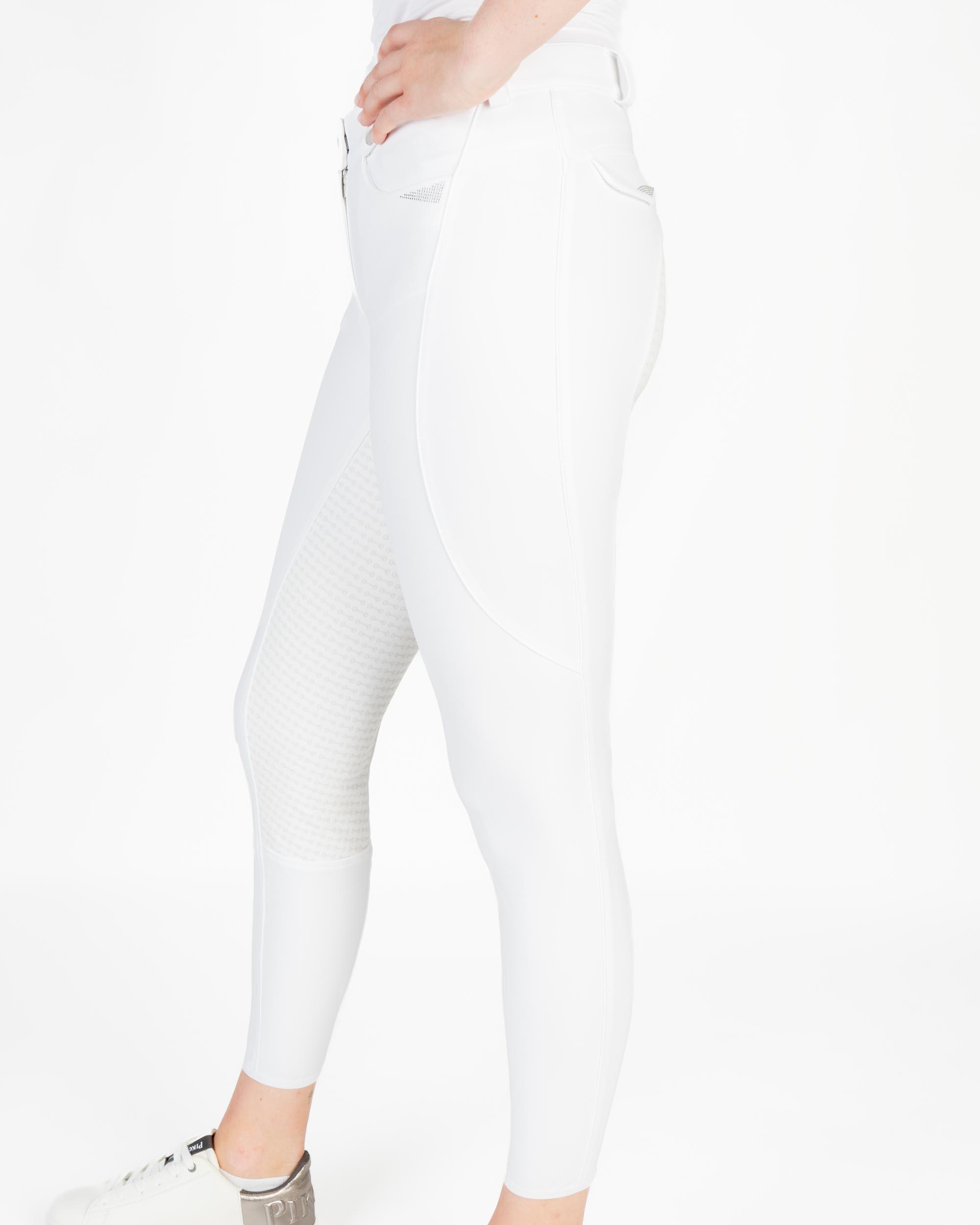 Reithose Damen Laure mit Vollgrip weiß 3/6