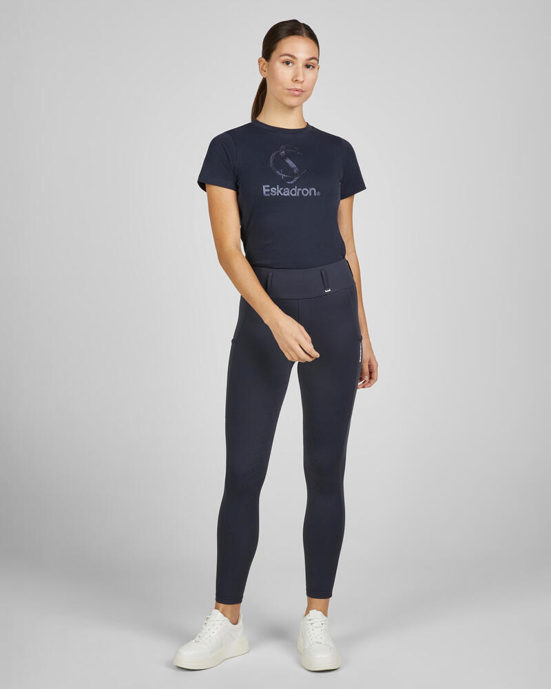 Reitleggins Damen Classic Sports Vollgrip dunkelblau 3/6