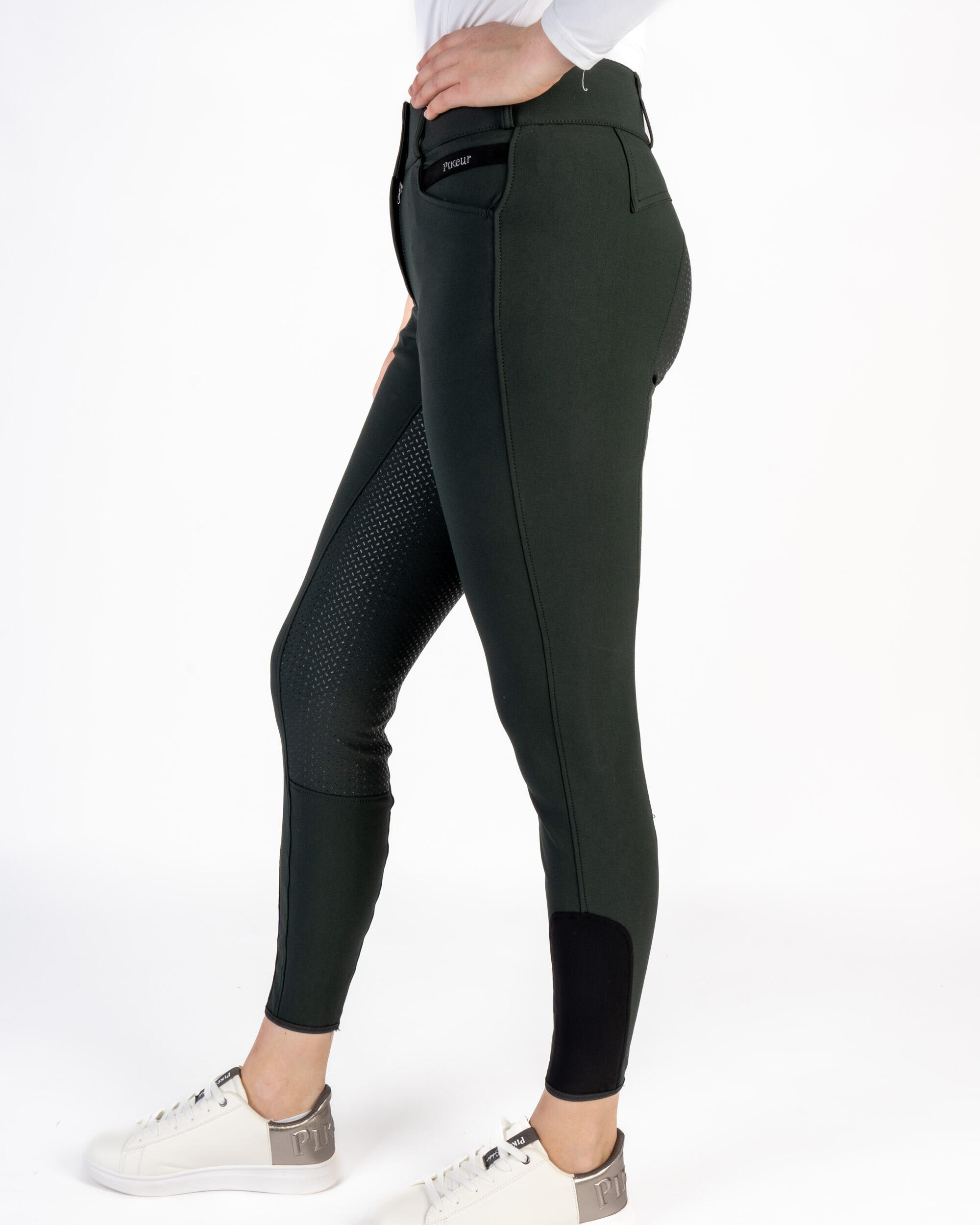 Reithose Damen Candela mit Vollgrip dark green 5/6