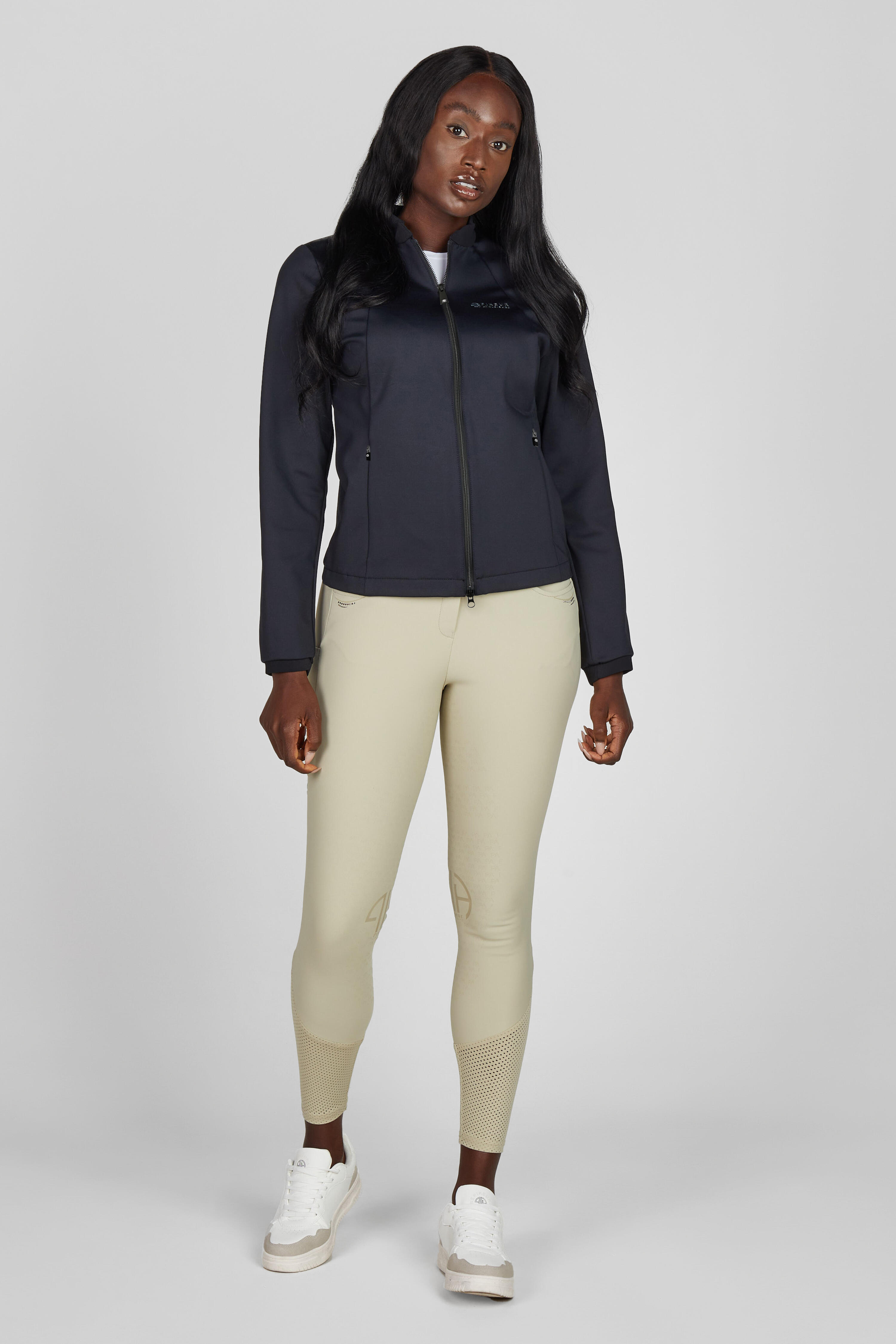 Fleecejacke Damen Athleisure schwarz 3/6