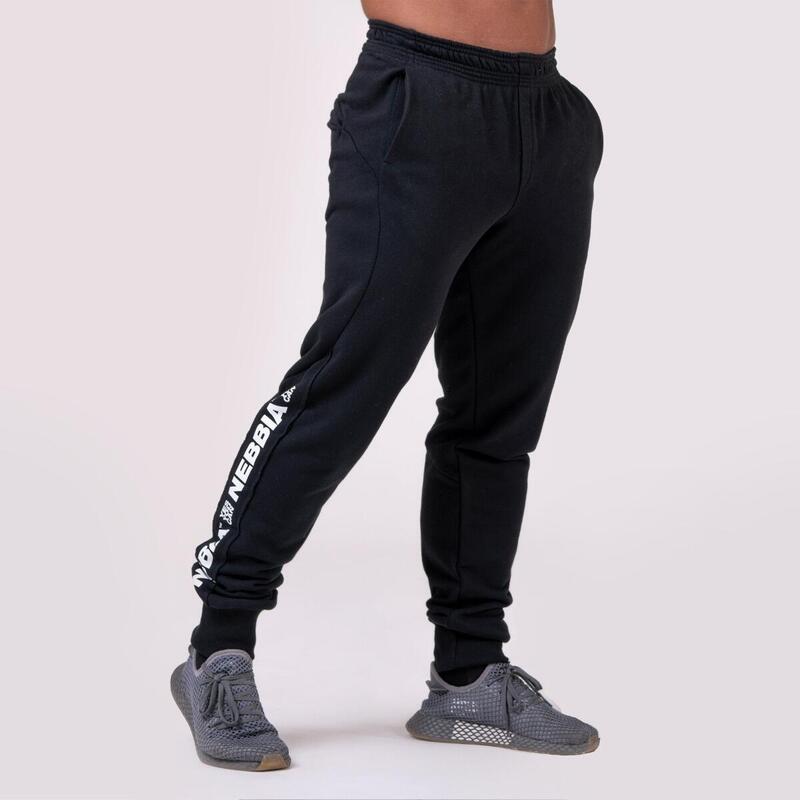 Spodnie fitness męskie Nebbia Lampas czarne