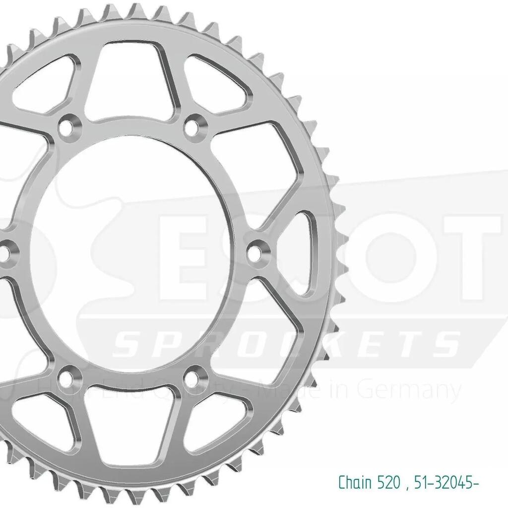 ESJOT 520 Chainring 48T Aluminium Silver.