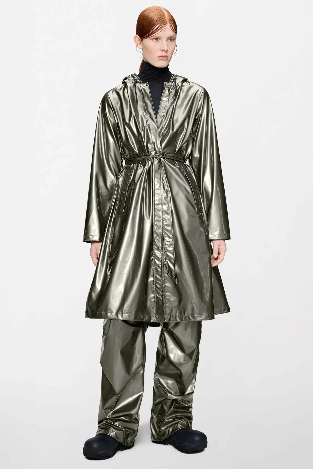 Kurtka RAINS A LINE LONGER W JACKET W3 Srebrny 4/5