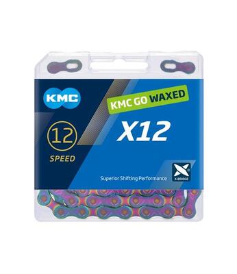 Kmc ketting x12 aurora blauw 126 schakels, gewaxed