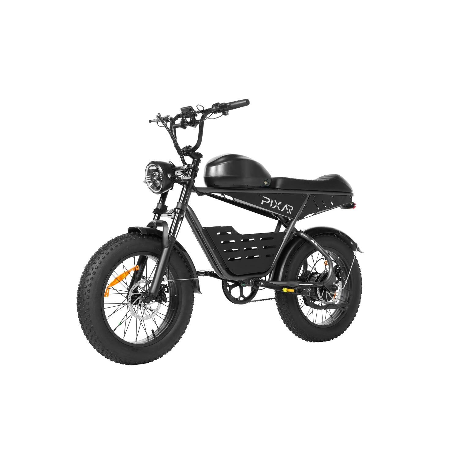 Pixar SUPER V 500W 48V 30AH 20x4 Bicicleta Elétrica Preta Freio a Disco 2/5