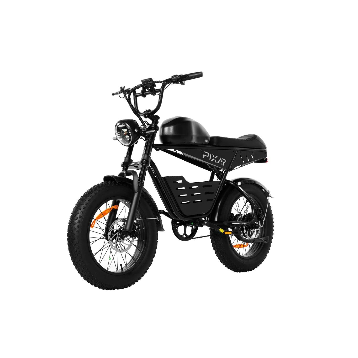 Pixar SUPER V 500W 48V 30AH 20x4 Bicicleta Elétrica Preta Freio a Disco 5/5