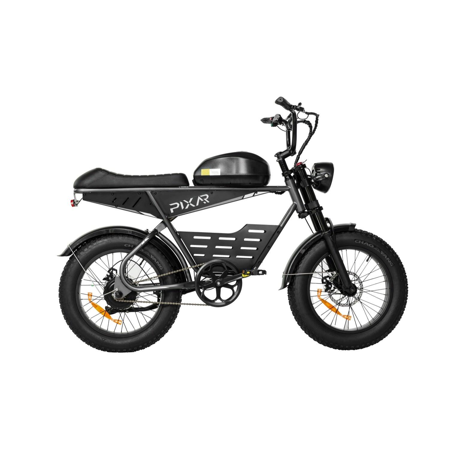 Pixar SUPER V 500W 48V 30AH 20x4 Bicicleta Elétrica Preta Freio a Disco 4/5