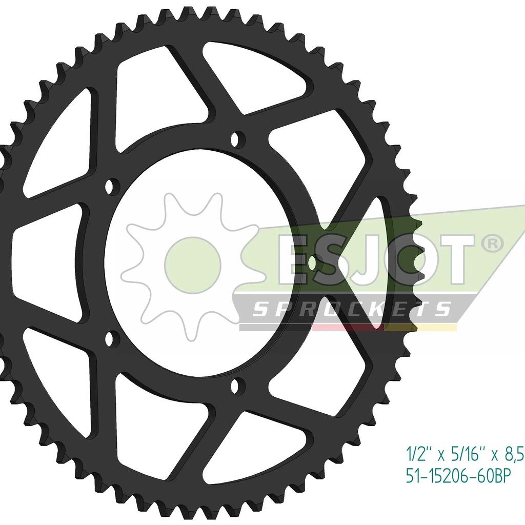 ESJOT 428 Chain Wheel, 60T, Aluminium, Black.