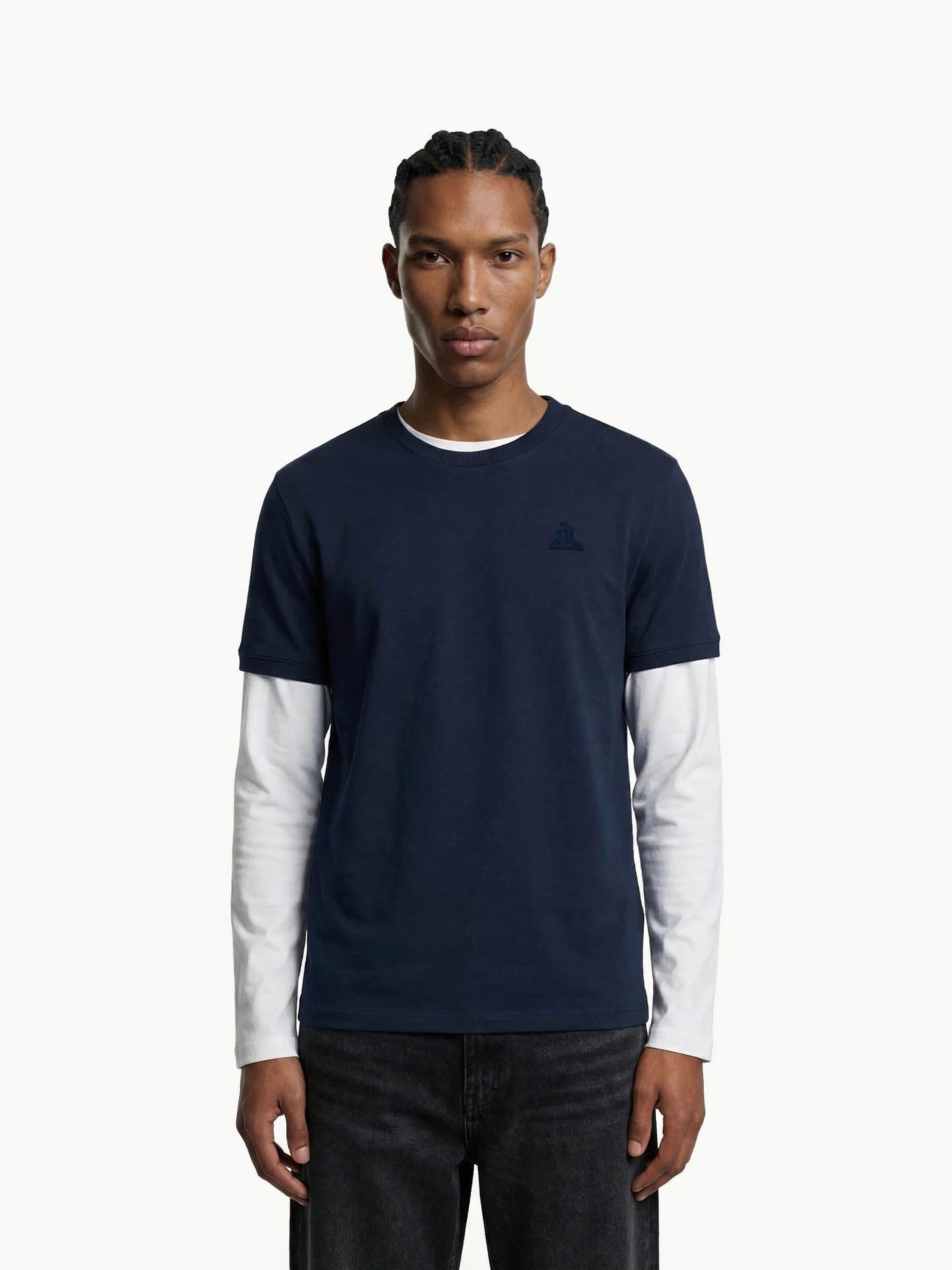T-shirt Essentiel en jersey de coton Essentiels ton/ton 1/7